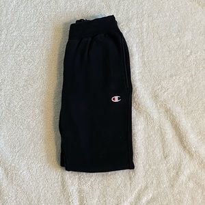 Champion Reverse Weave Small Logo Black Sweatpants